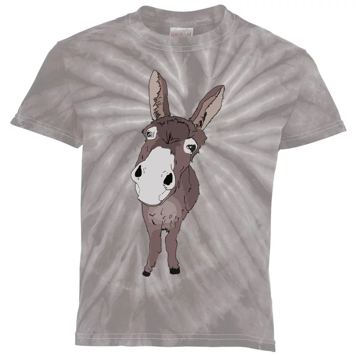 Funny Looking Donkey Gift Idea For Cute Donkeys Horses Kids Tie-Dye T-Shirt