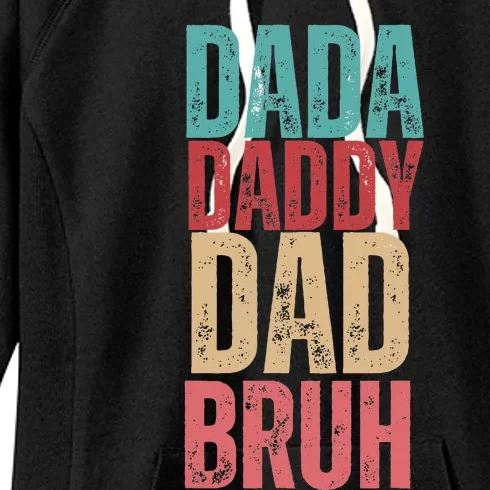 Funny Lovely Dad Trio Quote Stylish Fatherly Vibes Dada Dad Women's Fleece Hoodie