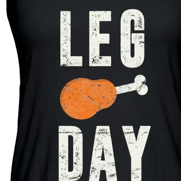 Fun Leg Day Thanksgiving Pilgrim Costume Turkey Day Ladies Essential Flowy Tank