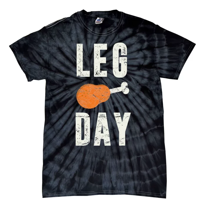 Fun Leg Day Thanksgiving Pilgrim Costume Turkey Day Tie-Dye T-Shirt