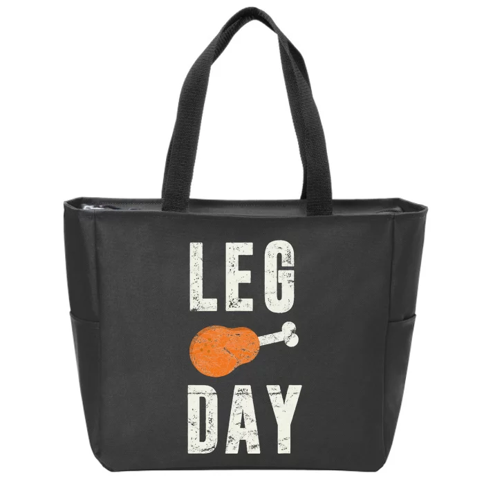 Fun Leg Day Thanksgiving Pilgrim Costume Turkey Day Zip Tote Bag