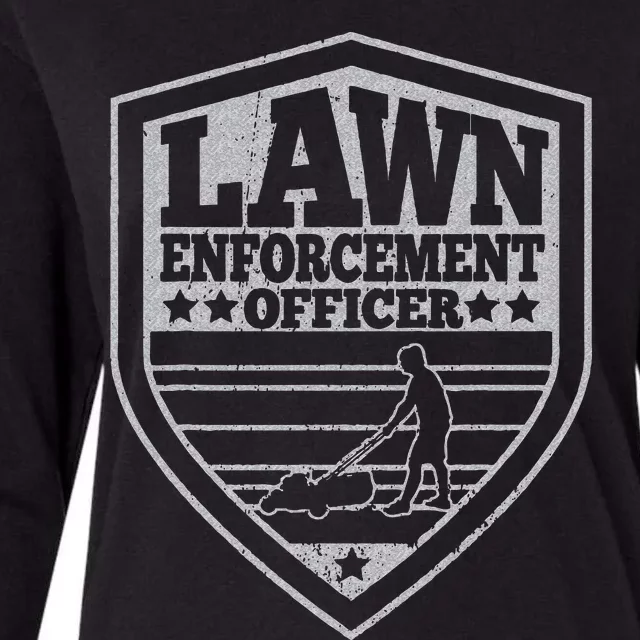 Funny Lawn Enforcement Officer Dad Lawn Mowing Womens Cotton Relaxed Long Sleeve T-Shirt