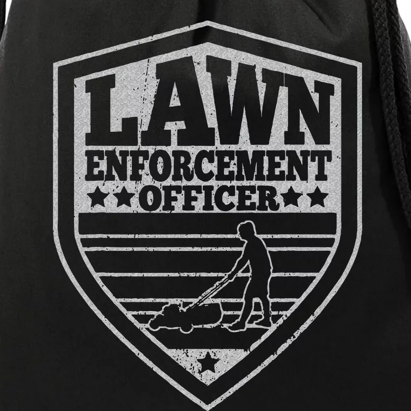 Funny Lawn Enforcement Officer Dad Lawn Mowing Drawstring Bag