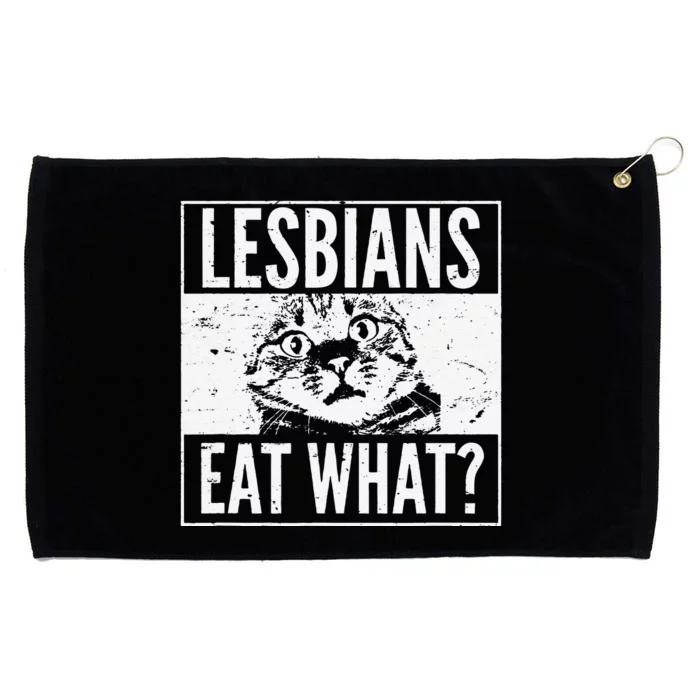 Funny Lesbians Eat What Cat Kitten LGBT Humor Grommeted Golf Towel