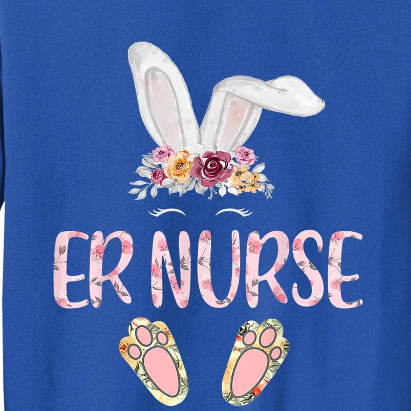 Floral Leopard Er Nurse Bunny Funny For Easter Gift Tall Sweatshirt