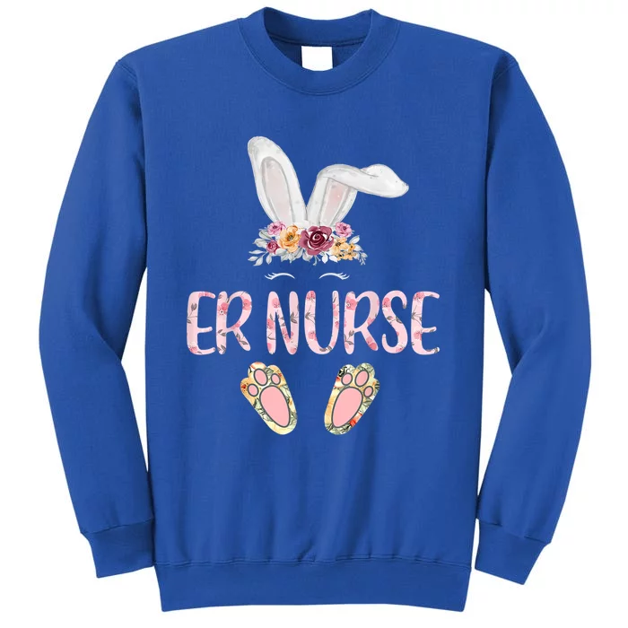 Floral Leopard Er Nurse Bunny Funny For Easter Gift Tall Sweatshirt