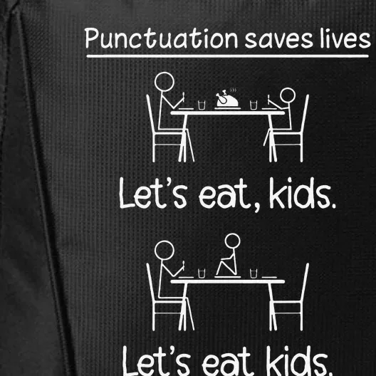 Funny Let's Eat Punctuation Saves Lives Grammar Teacher City Backpack