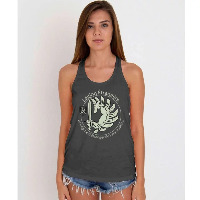 French L.E.G.I.O.N Etrangere Parachute Foreign Airborne Women's Knotted Racerback Tank