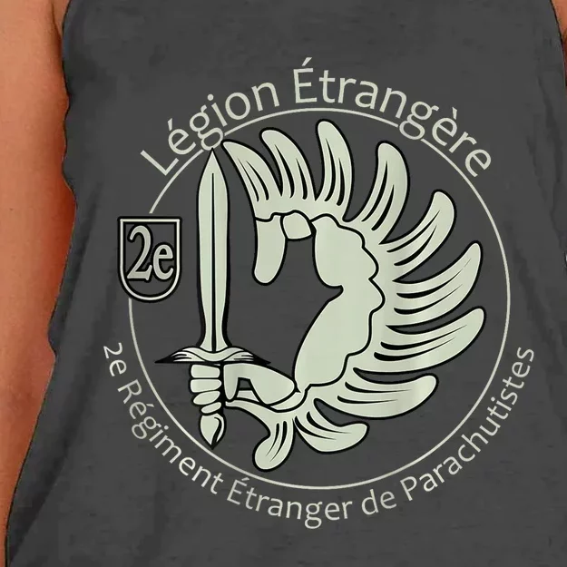 French L.E.G.I.O.N Etrangere Parachute Foreign Airborne Women's Knotted Racerback Tank