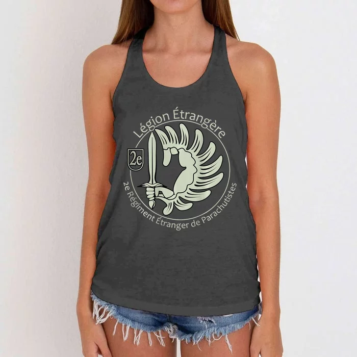 French L.E.G.I.O.N Etrangere Parachute Foreign Airborne Women's Knotted Racerback Tank