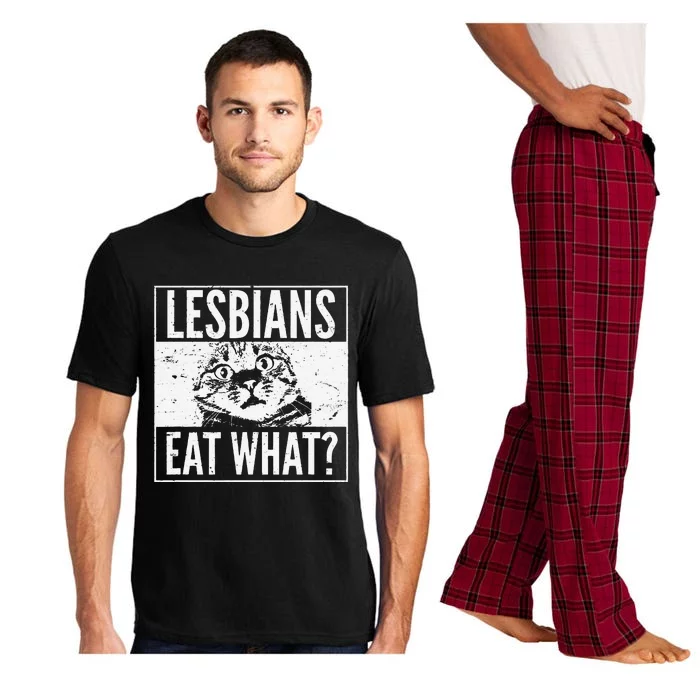 Funny Lesbians Eat What Cat Kitten LGBT Humor Pajama Set