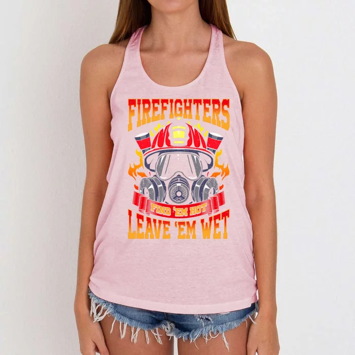 Firefighters Leave Em Wet! Gift Women's Knotted Racerback Tank