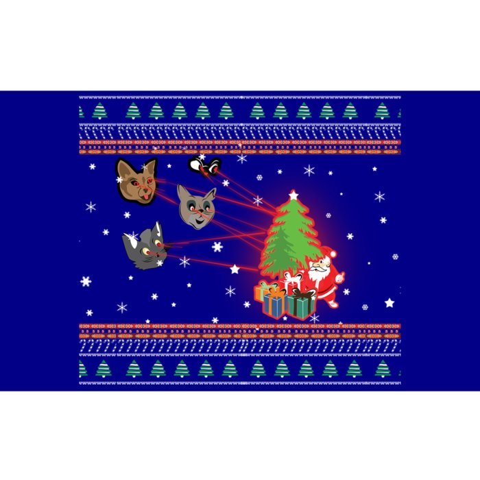 Funny Laser Eyes Cat Ugly Christmas Lights Sweater Jumper Gift Bumper Sticker