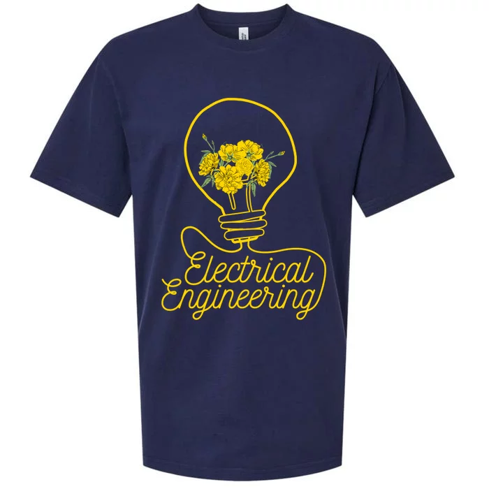 Flower Lightbulb Electrical Engineering Gift Sueded Cloud Jersey T-Shirt