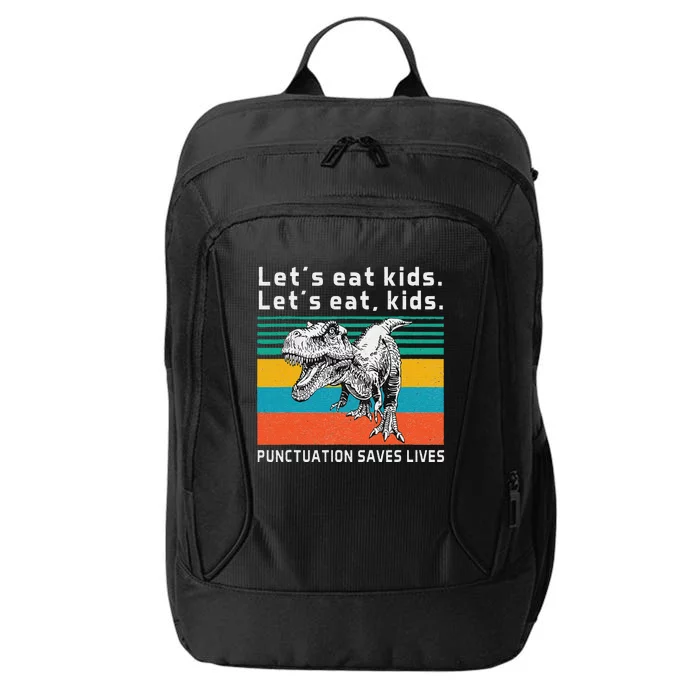 Funny Let's Eat  Punctuation Saves Lives Grammar City Backpack