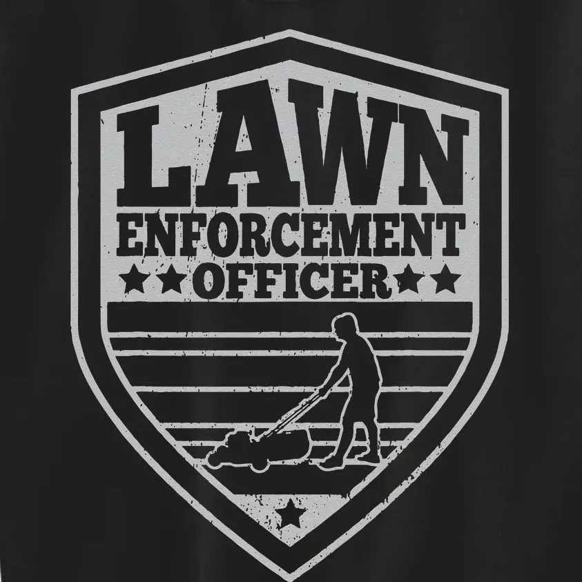 Funny Lawn Enforcement Officer Dad Lawn Mowing Kids Sweatshirt