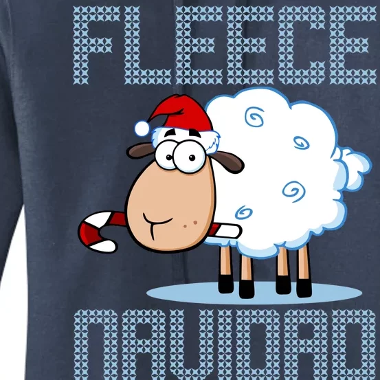 Fleece Navidad Sheep Lamb Ugly Christmas Sweater Design Women's Pullover Hoodie