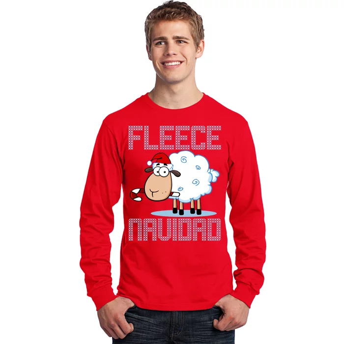 Fleece Navidad Sheep Lamb Ugly Christmas Sweater Design Long Sleeve Shirt