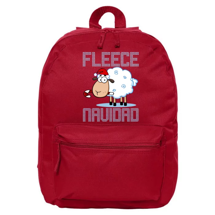 Fleece Navidad Sheep Lamb Ugly Christmas Sweater Design 16 in Basic Backpack