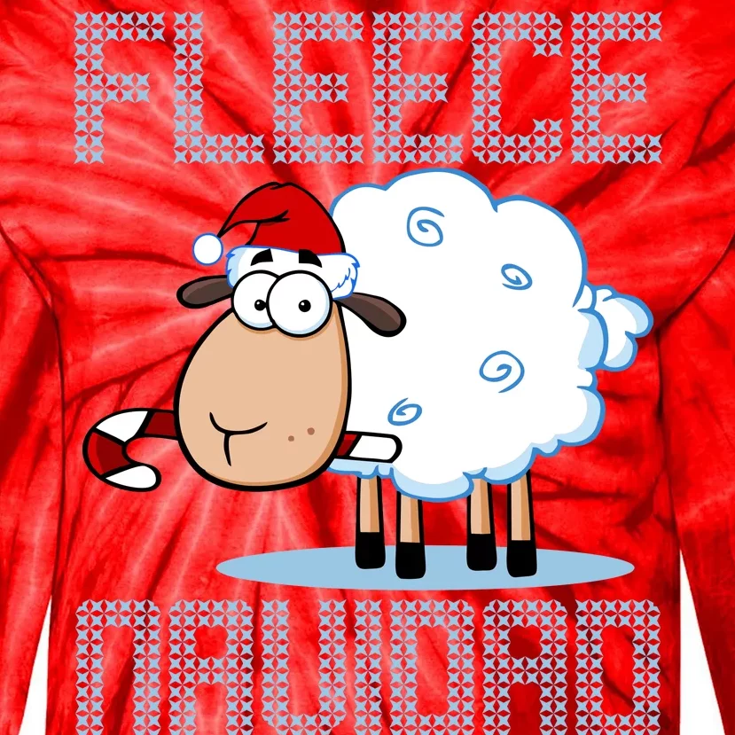 Fleece Navidad Sheep Lamb Ugly Christmas Sweater Design Tie-Dye Long Sleeve Shirt