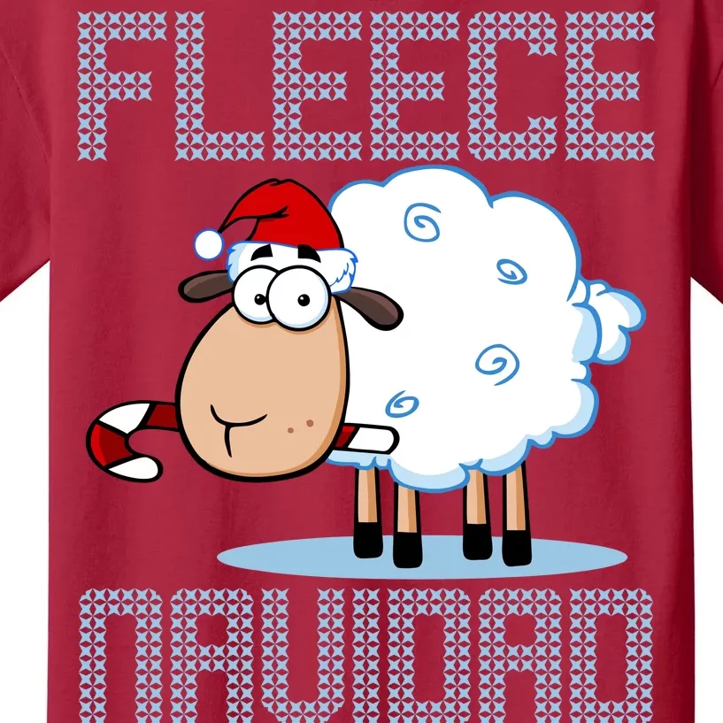 Fleece Navidad Sheep Lamb Ugly Christmas Sweater Design Kids T-Shirt