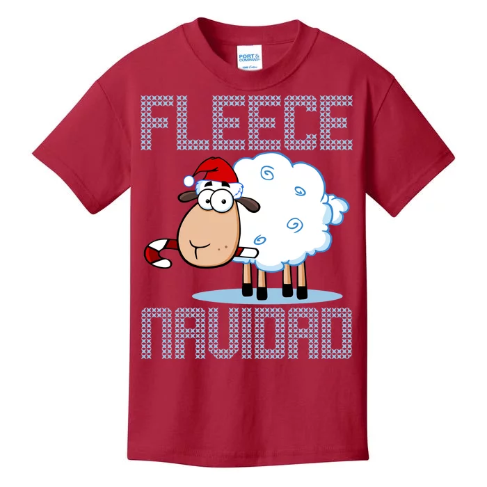 Fleece Navidad Sheep Lamb Ugly Christmas Sweater Design Kids T-Shirt