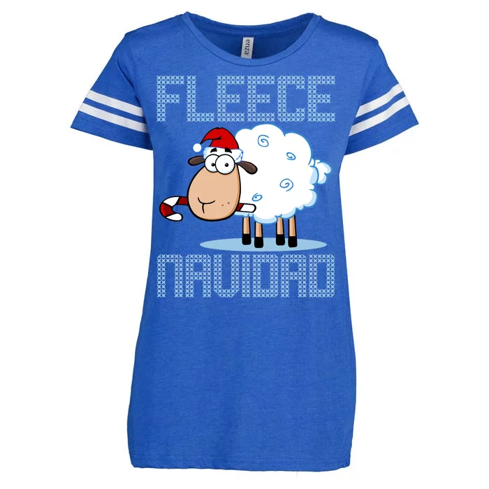 Fleece Navidad Sheep Lamb Ugly Christmas Sweater Design Enza Ladies Jersey Football T-Shirt