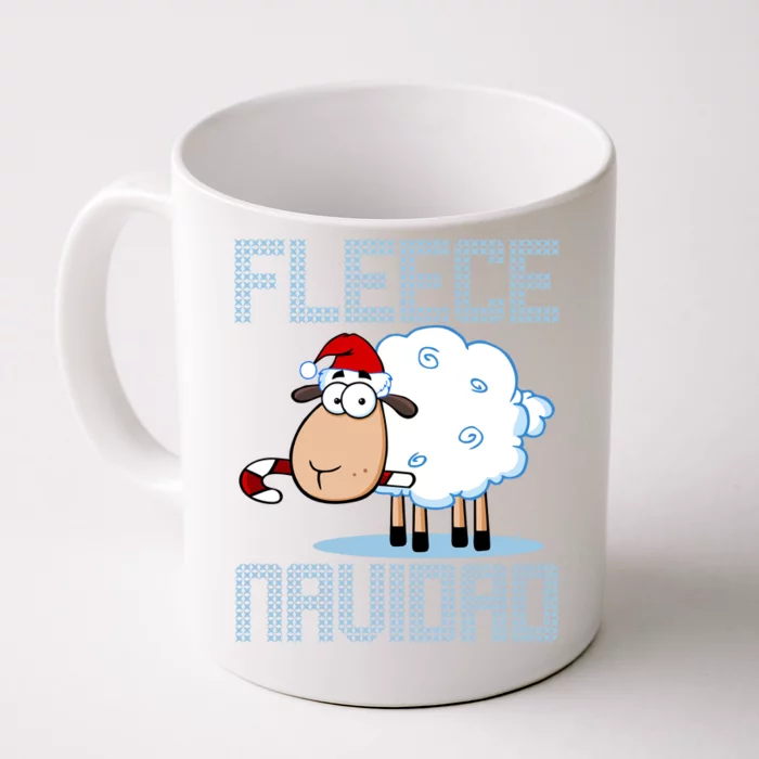 Fleece Navidad Sheep Lamb Ugly Christmas Sweater Design Front & Back Coffee Mug