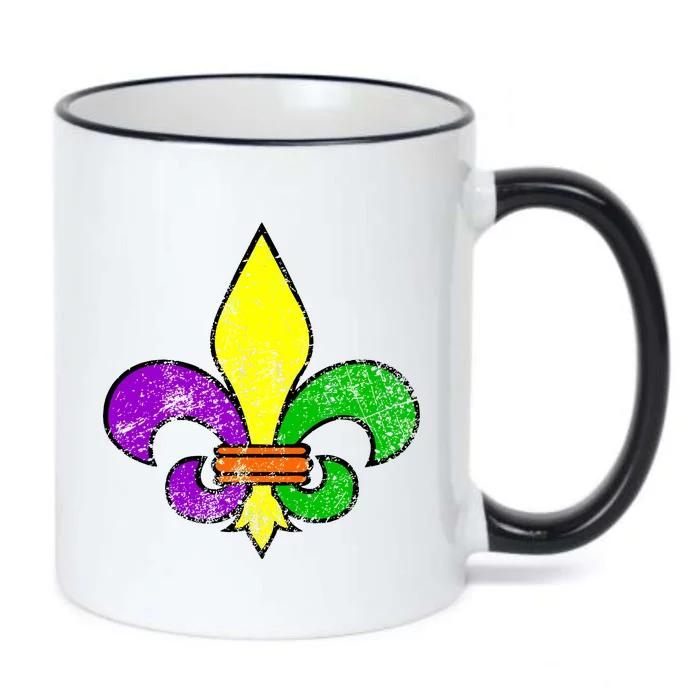 Fleur De Lis Retro Mardi Gras New Orleans Logo Black Color Changing Mug