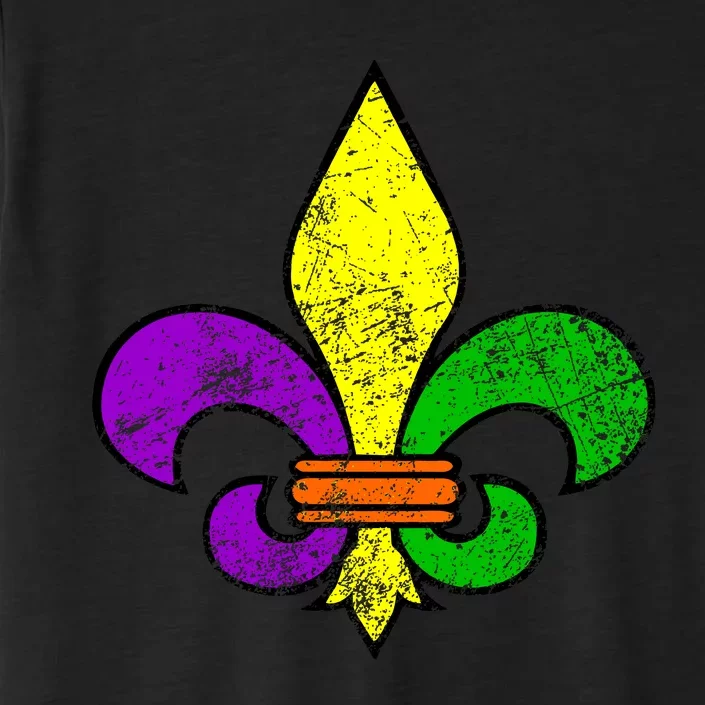 Fleur De Lis Retro Mardi Gras New Orleans Logo ChromaSoft Performance T-Shirt