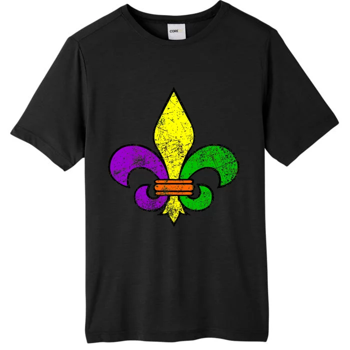 Fleur De Lis Retro Mardi Gras New Orleans Logo ChromaSoft Performance T-Shirt