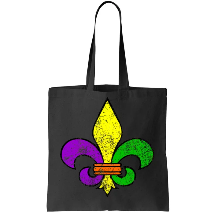 Fleur De Lis Retro Mardi Gras New Orleans Logo Tote Bag