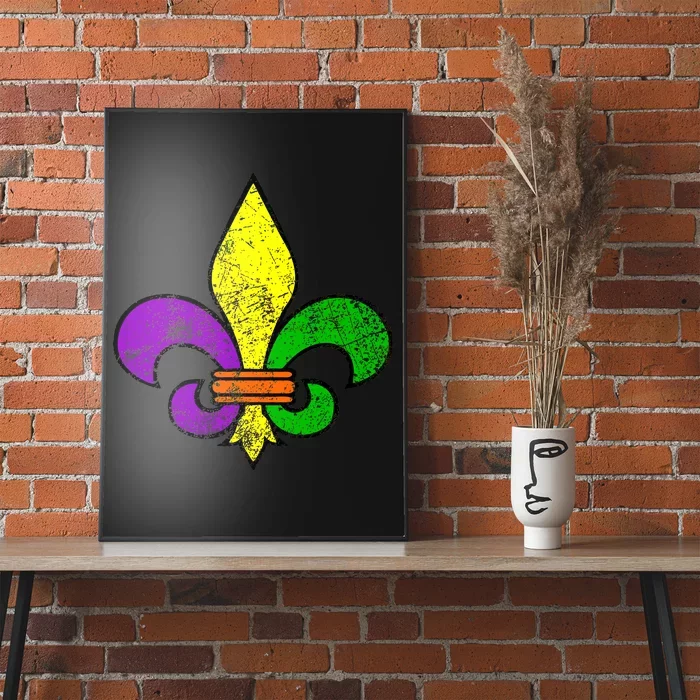 Fleur De Lis Retro Mardi Gras New Orleans Logo Poster