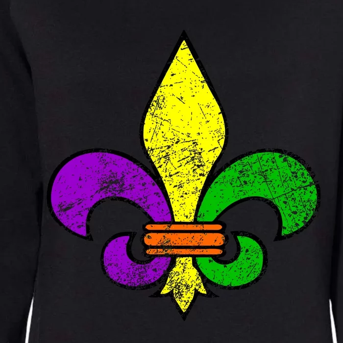 Fleur De Lis Retro Mardi Gras New Orleans Logo Womens California Wash Sweatshirt