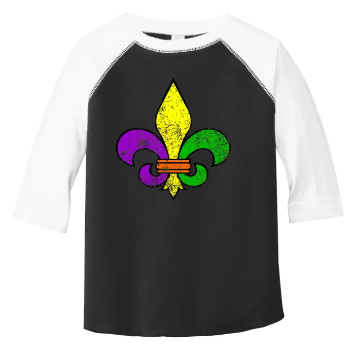 Fleur De Lis Retro Mardi Gras New Orleans Logo Toddler Fine Jersey T-Shirt