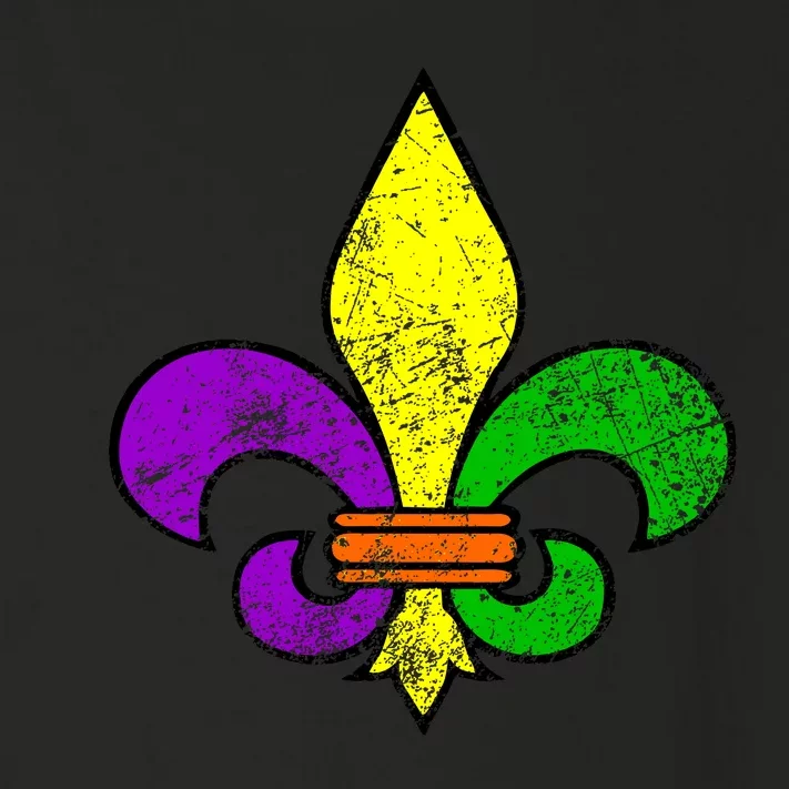 Fleur De Lis Retro Mardi Gras New Orleans Logo Toddler Long Sleeve Shirt