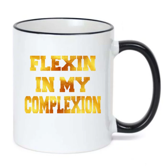 Flexin In My Complexion Gold Print Black Color Changing Mug