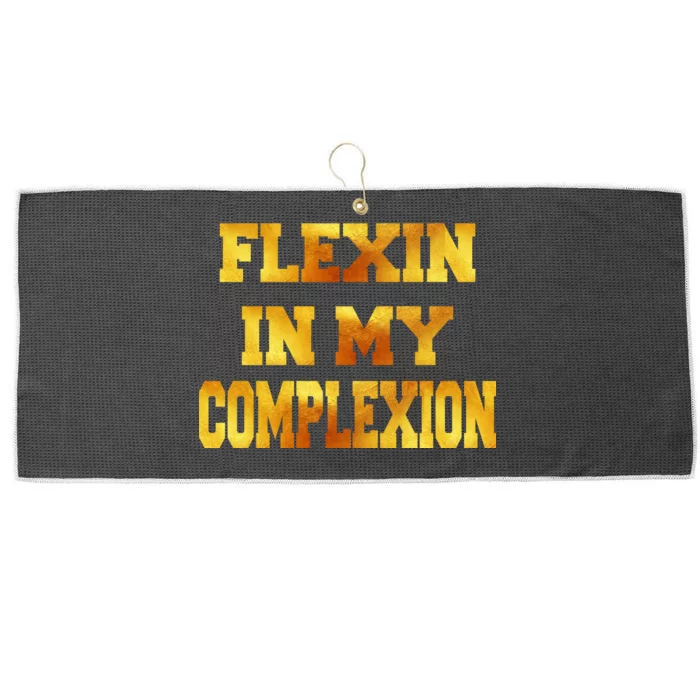 Flexin In My Complexion Gold Print Large Microfiber Waffle Golf Towel