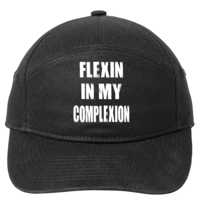 Flexin My Complexion Distressed Logo 7-Panel Snapback Hat