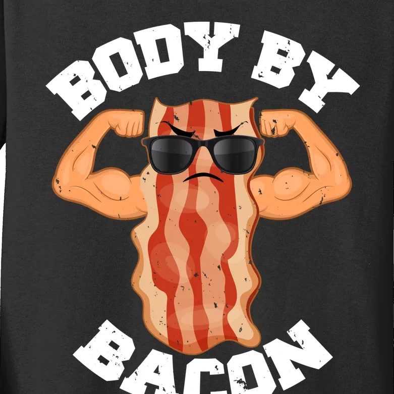 Flexing Body by Bacon Kids Long Sleeve Shirt