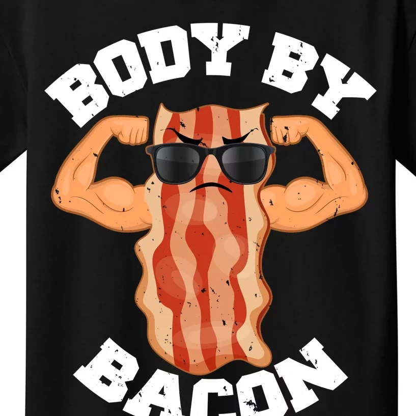 Flexing Body by Bacon Kids T-Shirt