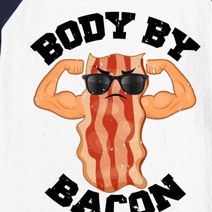 Flexing Body by Bacon Baseball Sleeve Shirt