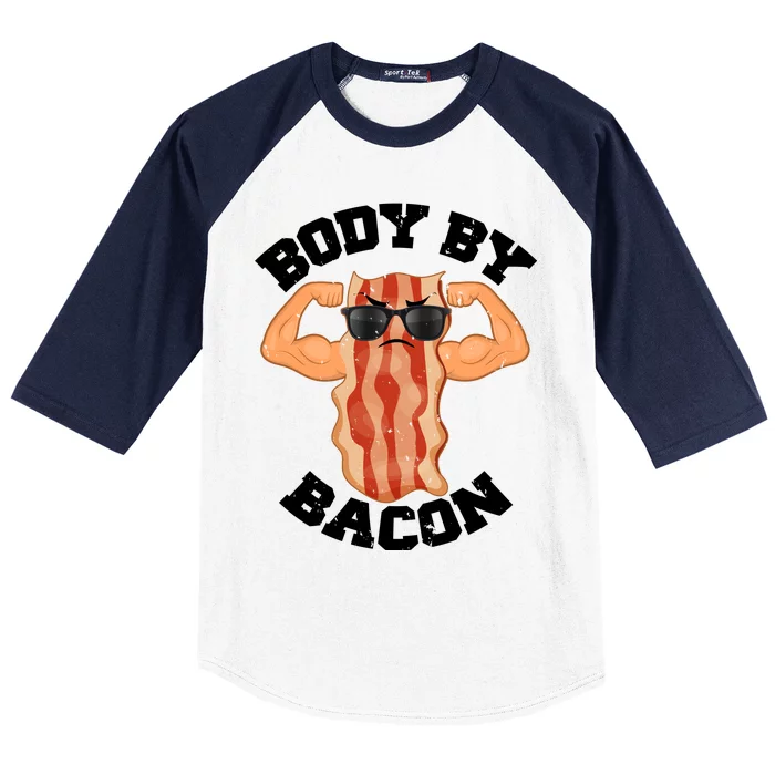 Flexing Body by Bacon Baseball Sleeve Shirt