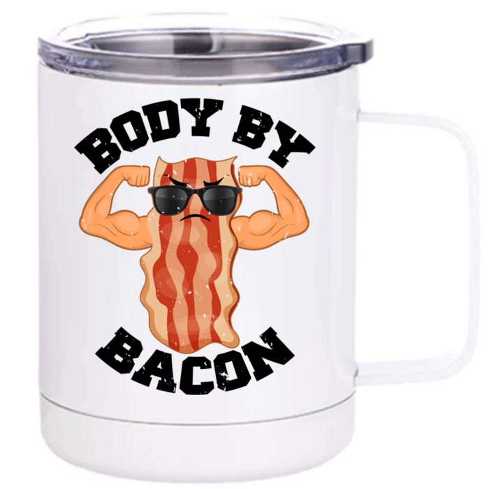 Flexing Body by Bacon Front & Back 12oz Stainless Steel Tumbler Cup