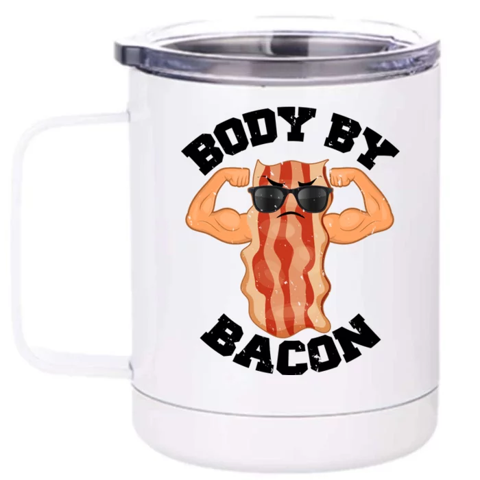 Flexing Body by Bacon Front & Back 12oz Stainless Steel Tumbler Cup