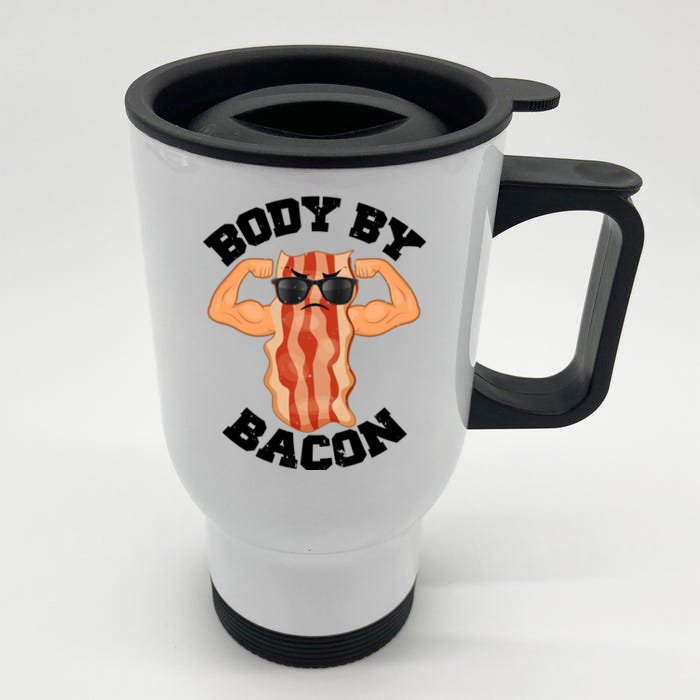 Flexing Body by Bacon Front & Back Stainless Steel Travel Mug