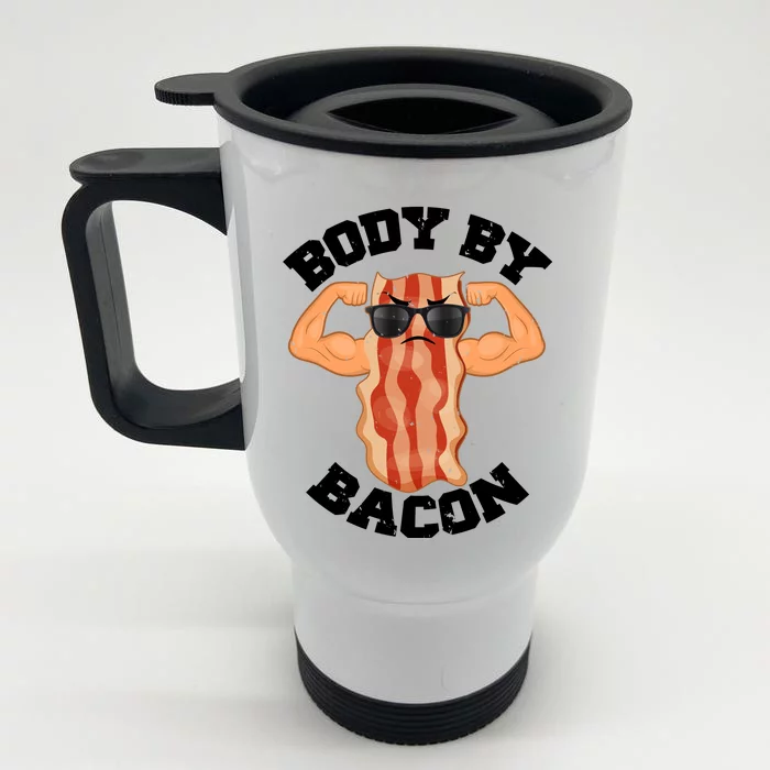 Flexing Body by Bacon Front & Back Stainless Steel Travel Mug