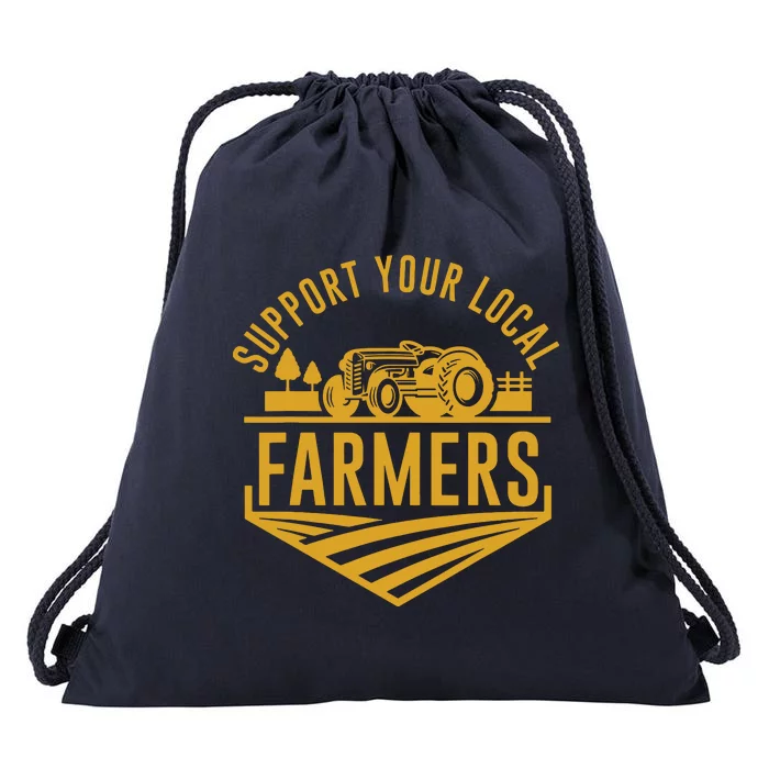 Farm Local Food Patriotic Farming Gift Idea Farmer Drawstring Bag