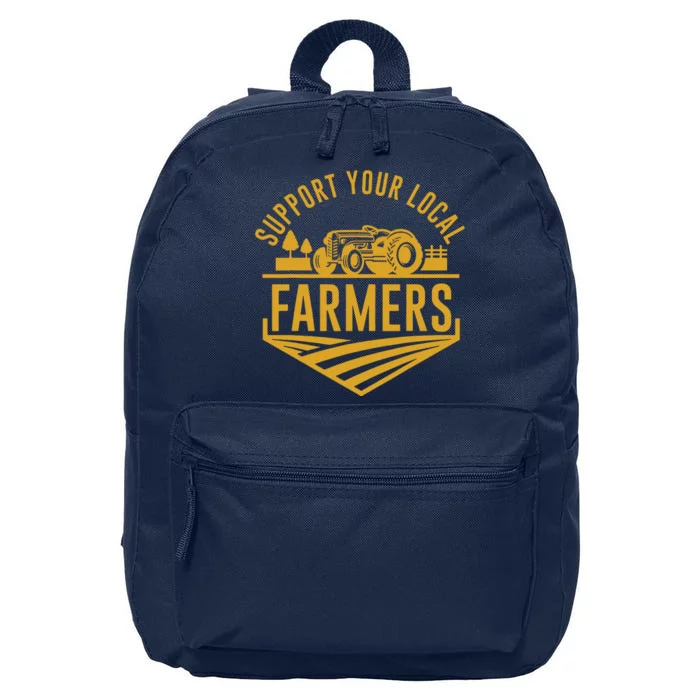 Farm Local Food Patriotic Farming Gift Idea Farmer 16 in Basic Backpack