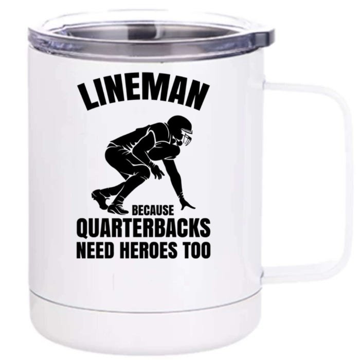 Football Lineman Front & Back 12oz Stainless Steel Tumbler Cup